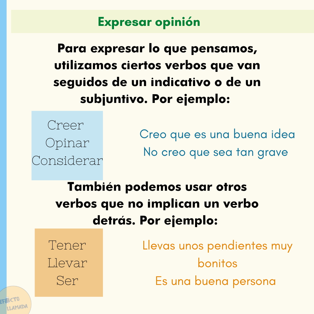 Expresar opinión